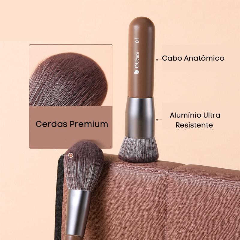 Conjunto de pincéis de maquiagem profissional 22 peças Chocolate