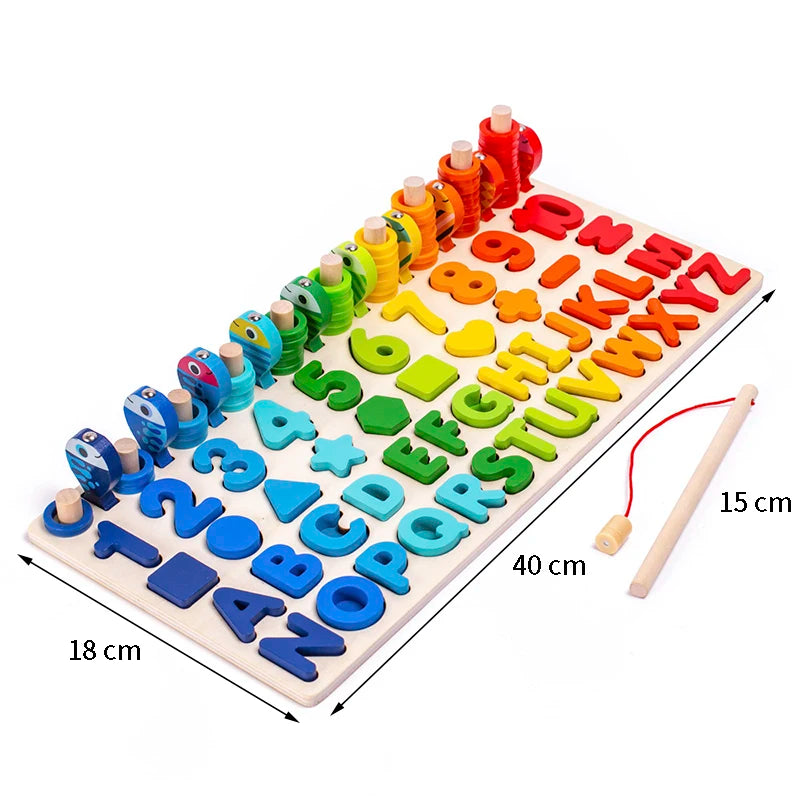 Prancha de Pesca Educativa Magnética em 3D - Método Montessori