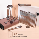 Conjunto de pincéis de maquiagem profissional 22 peças Chocolate