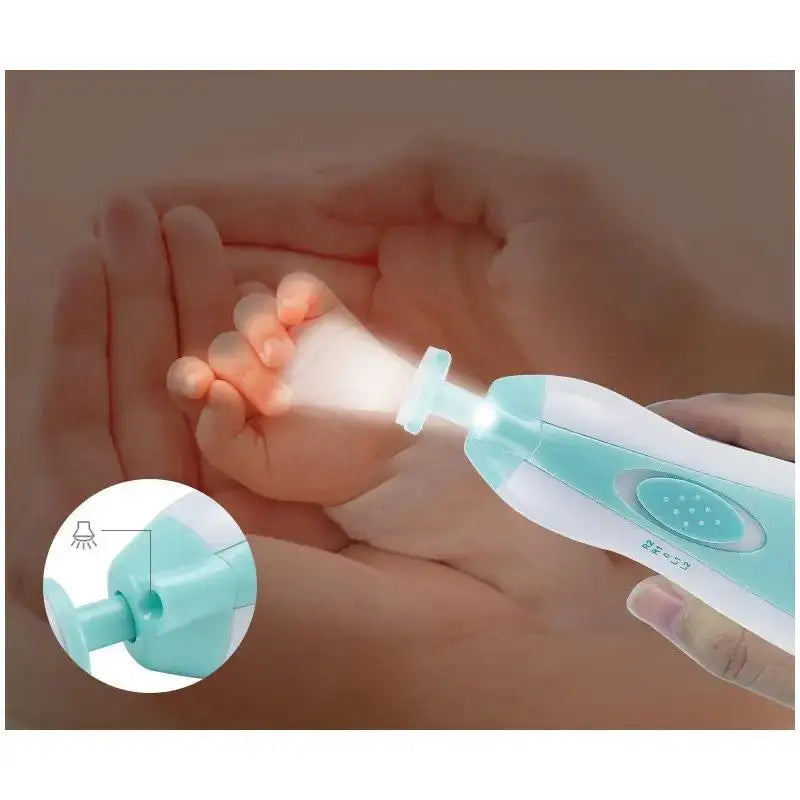 Lixa Elétrica a pilha com Led para Cuidados com as Unhas do Bebê
