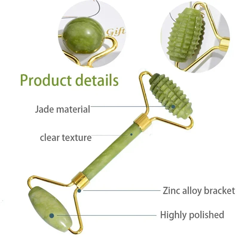 Conjunto de Gua sha facial e Jade Roller