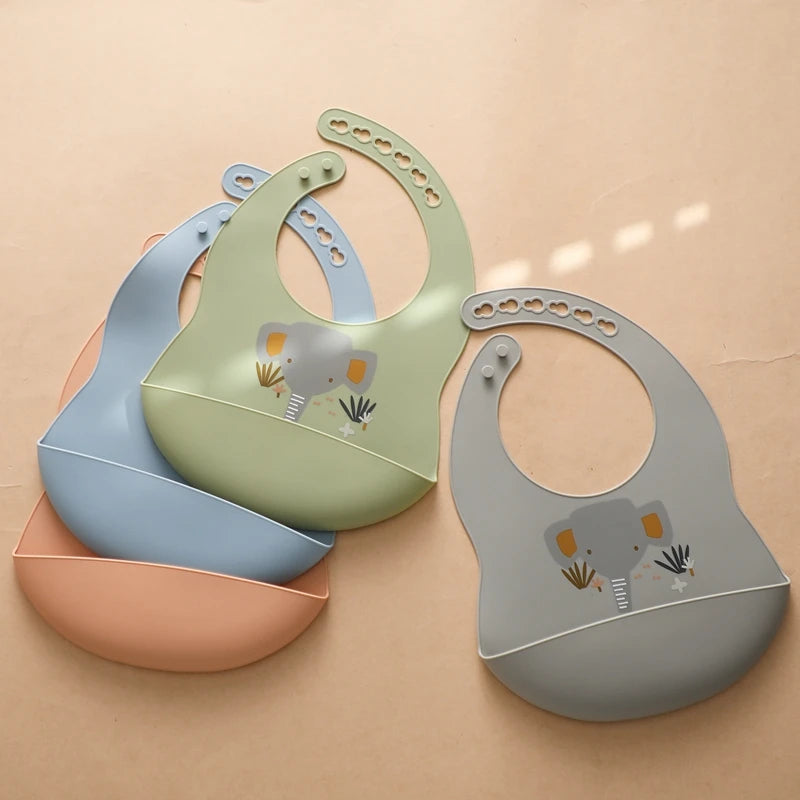 Babete de Silicone à Prova d'Água com Bolso Coletor