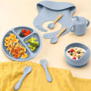 Conjunto de Alimentação Infantil em Silicone - 8 Peças