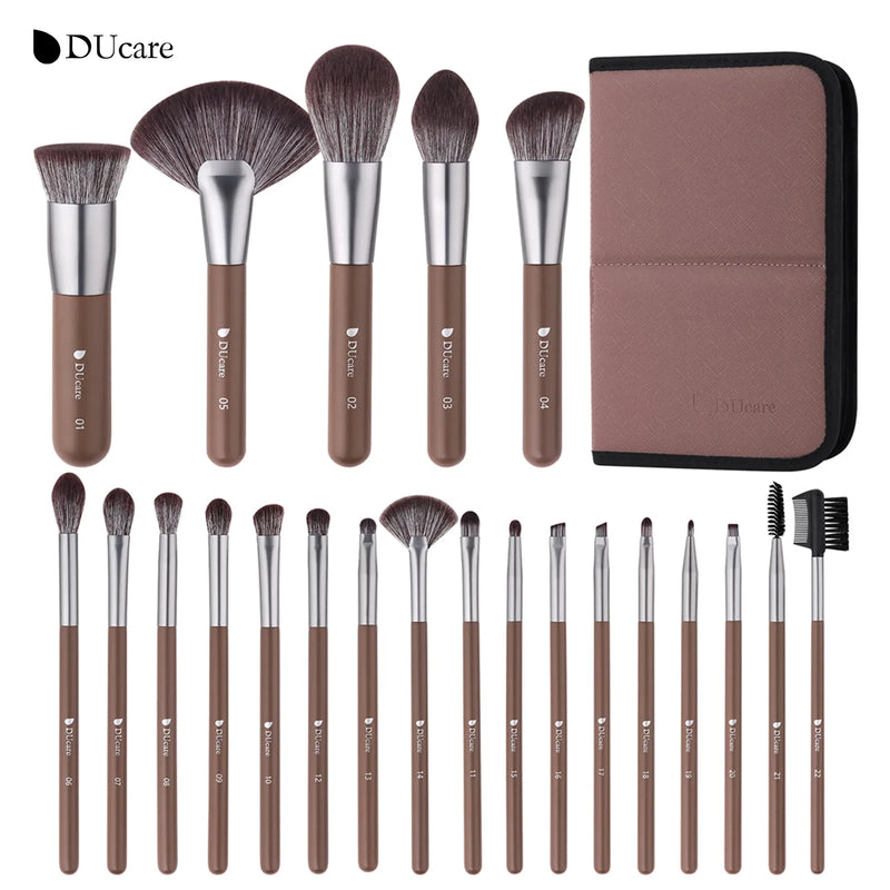 Conjunto de pincéis de maquiagem profissional 22 peças Chocolate