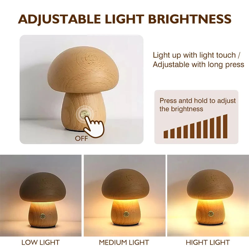 Luminárias Cogumelos em Madeira