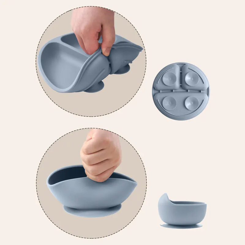 Conjunto de Alimentação Infantil em Silicone - 8 Peças