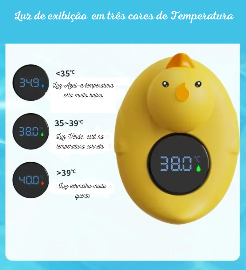 Termômetro de Água com Sensor de Temperatura para Banheira - Pato Amarelo Flutuante