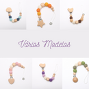 Clips Prendedor de Chupeta em Madeira e Crochê