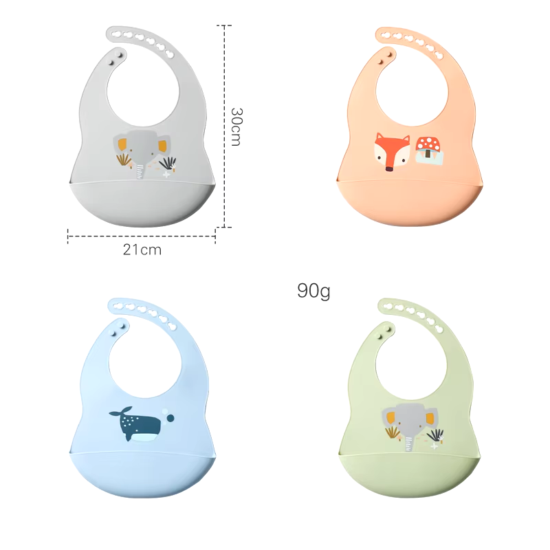Babete de Silicone à Prova d'Água com Bolso Coletor