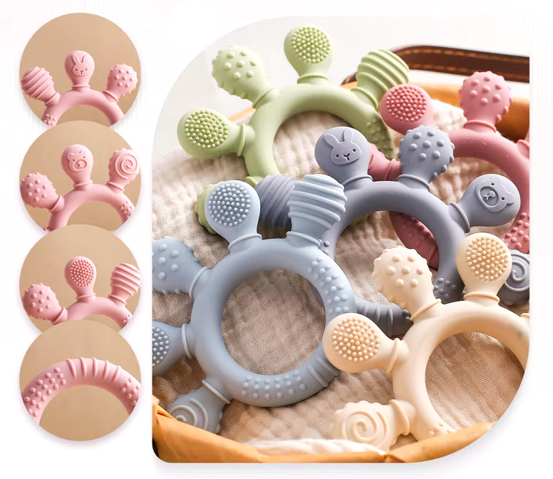 Prendedor de Chupeta em Silicone com Mordedor - Pequenas mãos