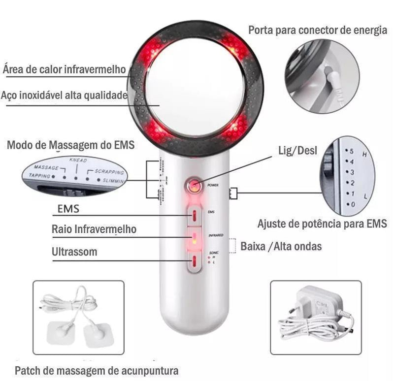 Massageador Ultrassônico Infravermelho